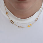 Chloe - Gold Evenly Spaced Rectangular Links Necklace