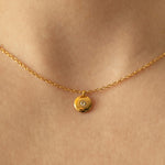Iris - Circular Pendant with Zircon Stone