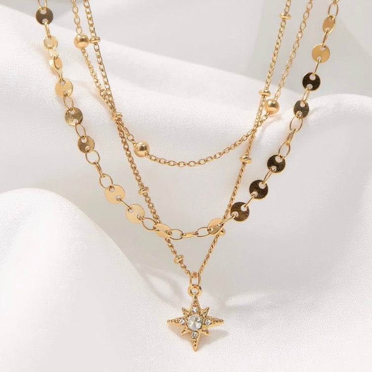 Stardust Layers - Gold Multilayered Necklace
