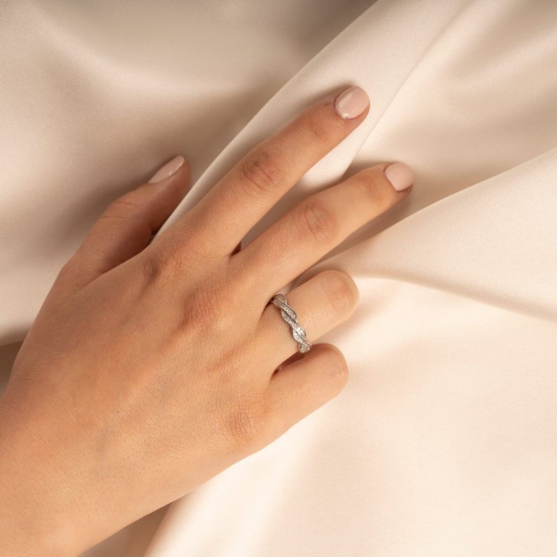 Sterling silver discount half eternity ring